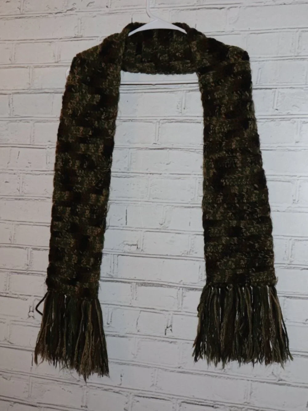 🧶 Handmade Crocheted Camo Scarf · 52